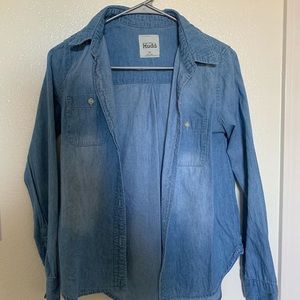 Denim button-up